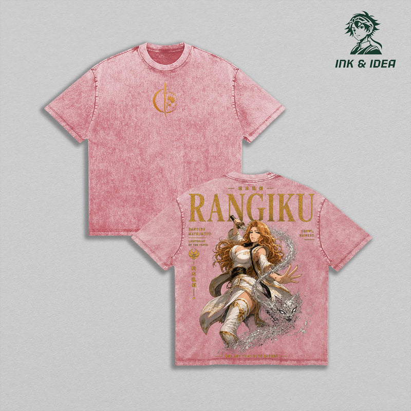 Rangiku Matsumoto Bleach Vintage Washed Heavyweight Cotton T-Shirt, Haineko Zanpakuto Soul Reaper Anime Graphic Tee, Double Sided Oversized Streetwear Shirt, Tenth Division Lieutenant Manga Unisex Apparel, Retro Anime Fan Gift
