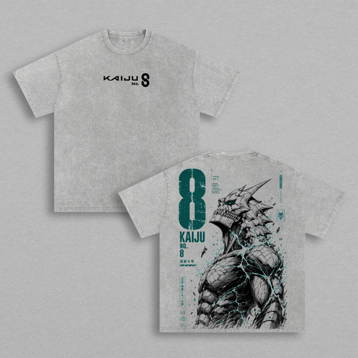 Kafka Hibino Kaiju No. 8 Washed Tee, Anime Graphic T-Shirt, Double Printed Manga Artwork, Heavy Cotton Unisex Oversized Vintage Streetwear Top