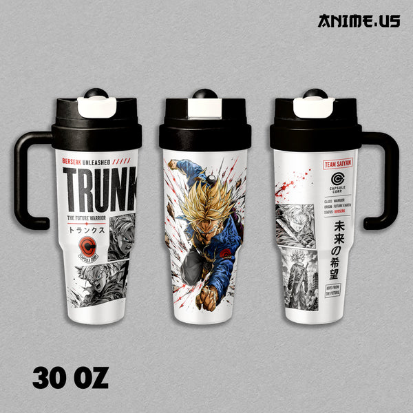 Insulated Tumbler Future Trunks Super Saiyan Future Warrior DBZ Anime Stainless Steel 17oz 24oz 30oz Vacuum Insulated Coffee Cup Portable Travel Mug Hot Cold Beverage Tumbler Anime Gift for Fans
