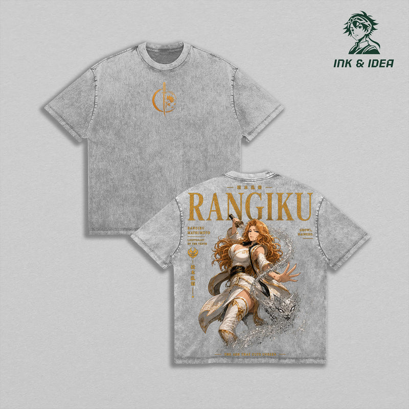 Rangiku Matsumoto Bleach Vintage Washed Heavyweight Cotton T-Shirt, Haineko Zanpakuto Soul Reaper Anime Graphic Tee, Double Sided Oversized Streetwear Shirt, Tenth Division Lieutenant Manga Unisex Apparel, Retro Anime Fan Gift