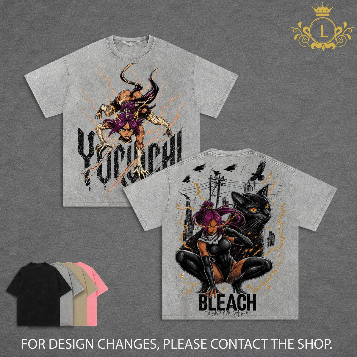 Yoruichi Shihouin T-Shirt, Black Cat Thunder Goddess Anime Graphic Tee, Back Print Vintage 90s Anime Shirt, Graphic Tees Men, Trendy Tshirts, Men's T Shirts, Bleach Streetwear, Unisex Cotton Distressed Tee, Merch For Men