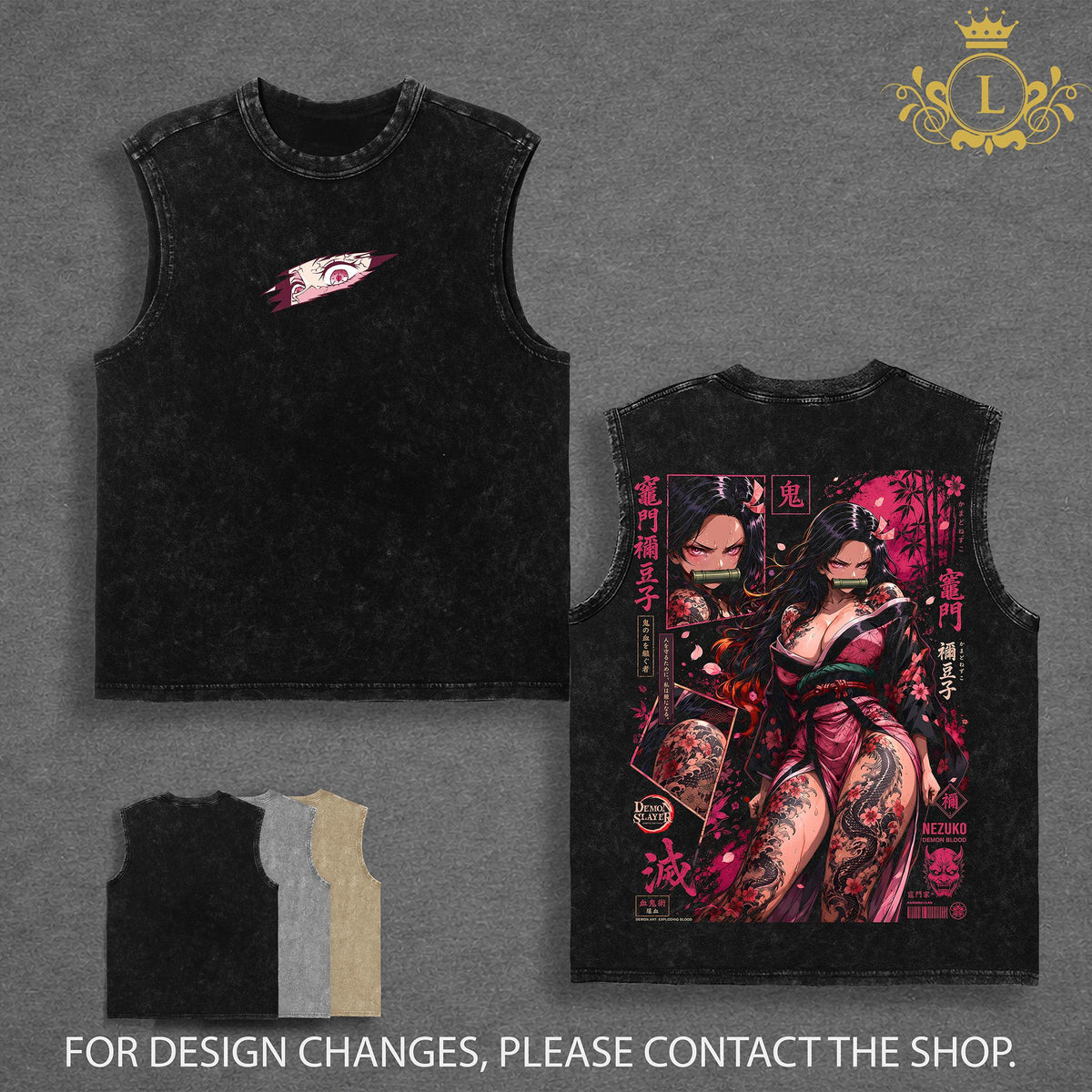 Limited Edition Nezuko Kamado Vintage Washed Graphic Tee Demon Slayer T-Shirt Kimetsu No Yaiba Shirt Blood Demon Art Heavy Cotton Unisex Streetwear Gift for Anime Lovers