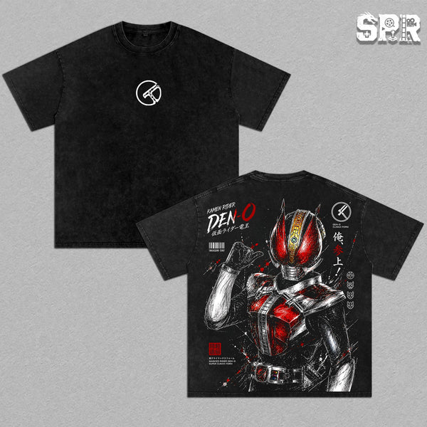 Kamen Rider Den-O Vintage Unisex Oversize Kamen Rider Washed T-shirt, Graphic Tee, Kamen Rider Lover, Kamen Rider Merch Fan, Outfits Men, Boys Merch Top