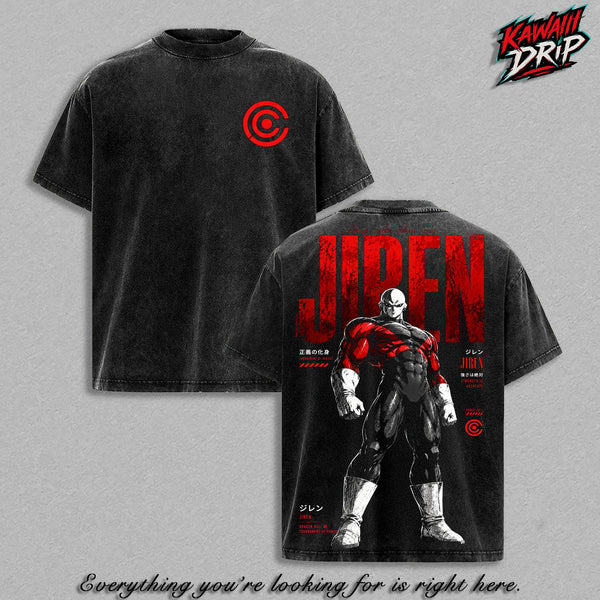 Jiren Vintage T-Shirt – DBZ Pride Trooper Warrior Graphic Tee DBZ Merch For Men Double Printed Washed Tee Manga Streetwear Top Apparel Oversized Heavyweight Cotton Unisex DBZ Fans Clothing