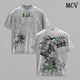 Gyro Zeppeli Tee Washed - JoJo’s Bizarre Adventure Steel Ball Run Anime Spin Technique Golden Spin Pizza Mozzarella Manga Graphic Double Printed Washed Tee, Menswear Heavy Cotton Unisex Oversize Streetwear Vintage