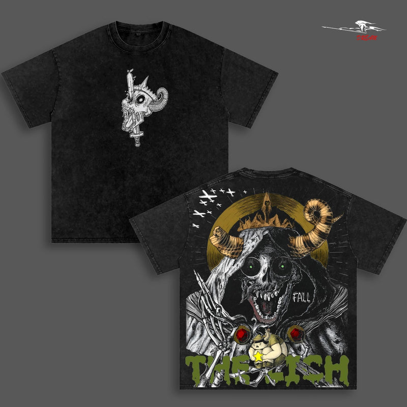 The Lich Adventure Time Vintage Washed Graphic T-Shirt, Oversized Heavyweight Cotton Tee, Double Sided Dark Fantasy Streetwear, Cartoon Villain Graphic Shirt, Gothic Aesthetic Apparel, Collector Gift For Adventure Time Fans
