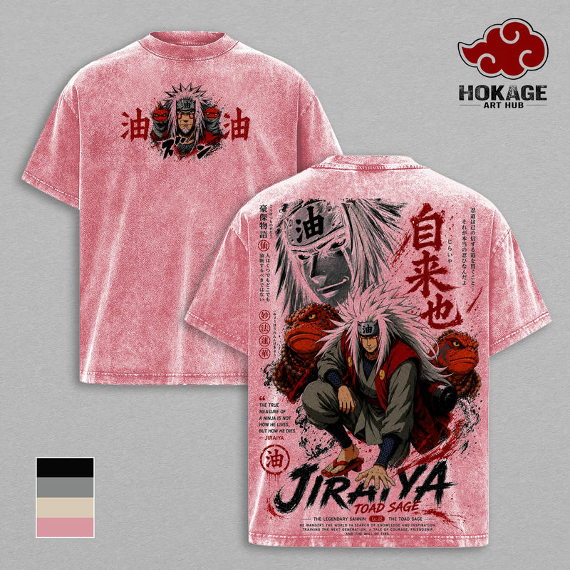 Jiraiya NRT T-Shirt, Toad Sage Graphic Tee, Back Print Vintage 90s Anime Shirt, Graphic Tees Men, Trendy Tshirts, Men's T Shirts, Naruto Shippuden Streetwear, Unisex Cotton Distressed Tee, Anime Merch For Men, Men Fashion Graphic Tee