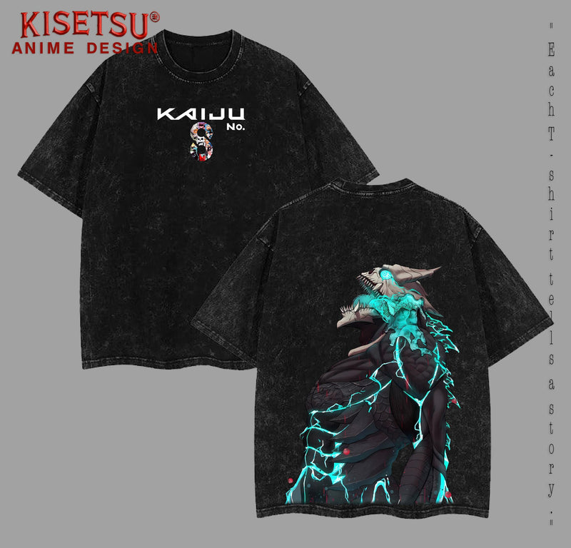 Limited Kaiju No. 8 Anime Double Printed Oversize Lightweight Acid Washed Tee anime lover, anime merch