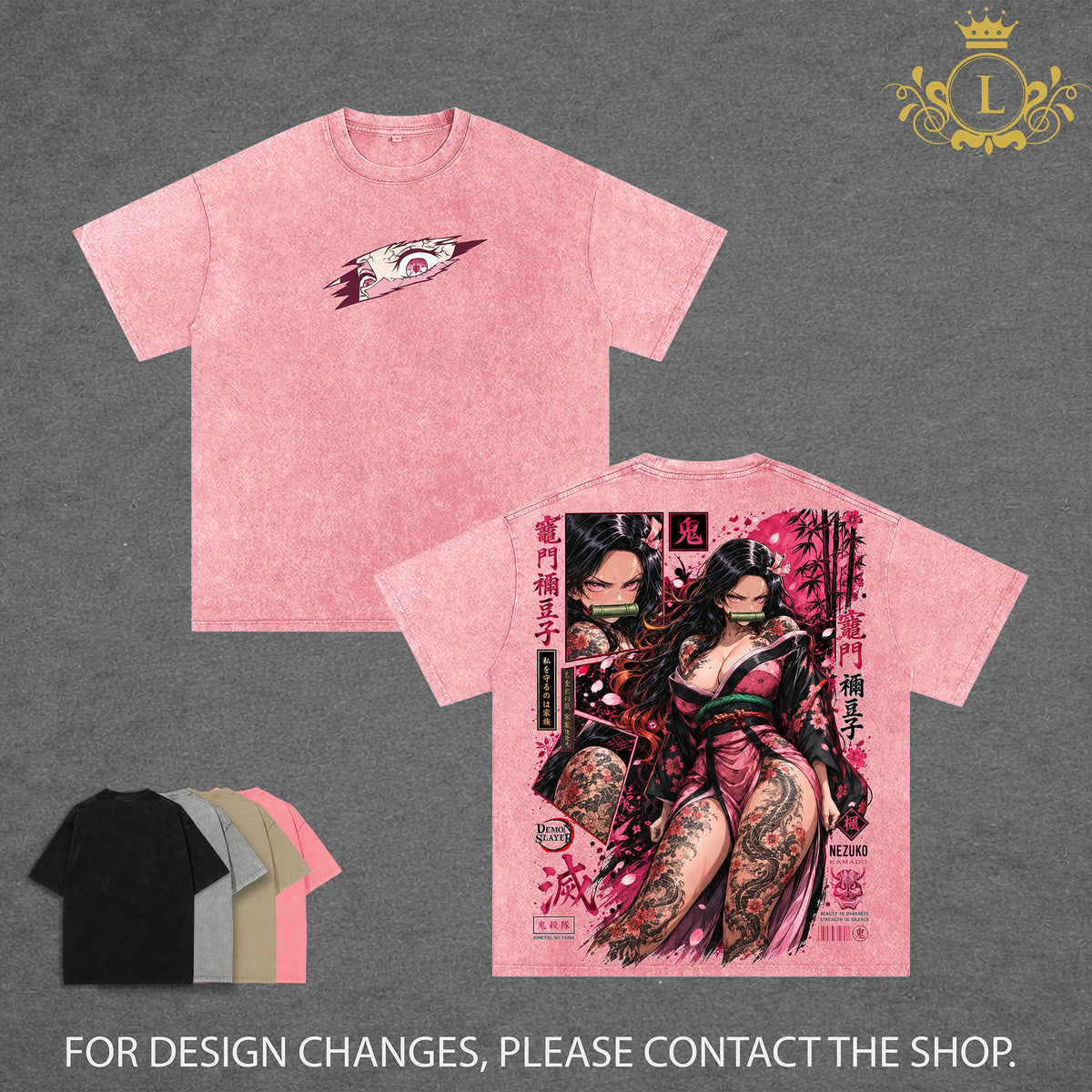 Limited Edition Nezuko Kamado Vintage Washed Graphic Tee Demon Slayer T-Shirt Kimetsu No Yaiba Shirt Blood Demon Art Heavy Cotton Unisex Streetwear Gift for Anime Lovers