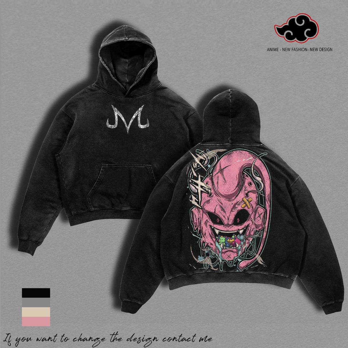Majin Buu - DBZ Vintage Washed Tee DBZ Anime Shirt Graphic T Shirt Oversized Streetwear Manga Gift For DBZ Fans