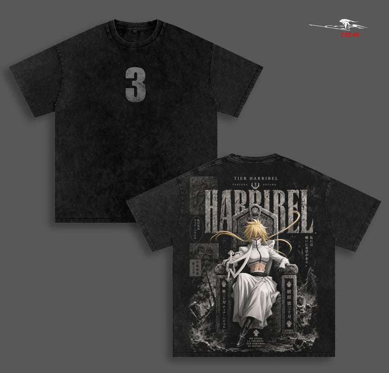 Espada Beach V5 Anime Double Printed Vintage Washed Tee Unisex Oversize Heavyweight Cotton T-shirt for Anime Fans and Lovers