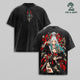Yamato One Piece Vintage Washed Gym T-Shirt, Oni Princess Samurai Katana Dragon Double Sided Anime Graphic Tee, Oversized Heavyweight Cotton Wano Manga Streetwear, Unisex Fan Gift