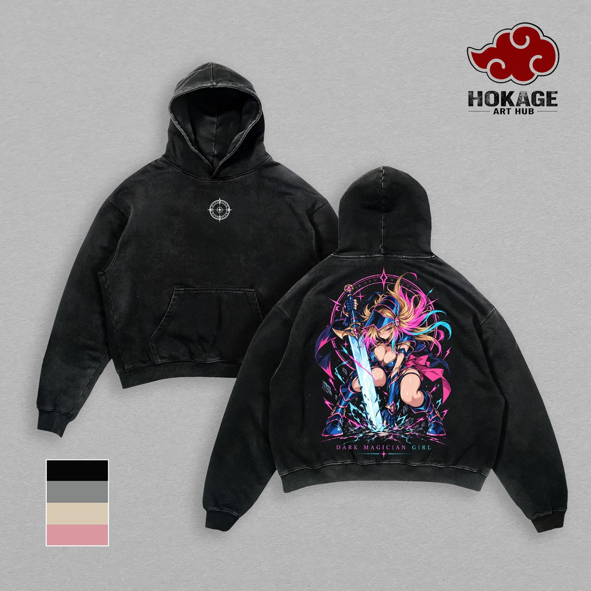 Dark Magician Girl Yu-Gi-Oh T-Shirt, Hoodie, Sweatshirt & Tank Top, Anime Graphic Tee, Vintage Washed Heavy Cotton Unisex Oversized Manga Streetwear