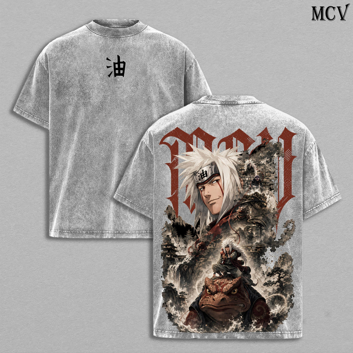 Jiraiya Naruto Tee – Jiraiya Vintage Washed T-Shirt | Pervy Sage | Legendary Sannin Anime Manga Graphic Tee | Heavy Cotton Unisex Oversized Streetwear Top