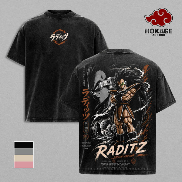 Raditz DBZ T-Shirt, Saiyan Warrior Anime Graphic Tee, Back Print Vintage 90s Anime Shirt, Graphic Tees Men, Trendy Tshirts, Men's T Shirts, DBZ Streetwear, Unisex Cotton Distressed Tee, Merch For Men, Men Fashion Graphic Tee