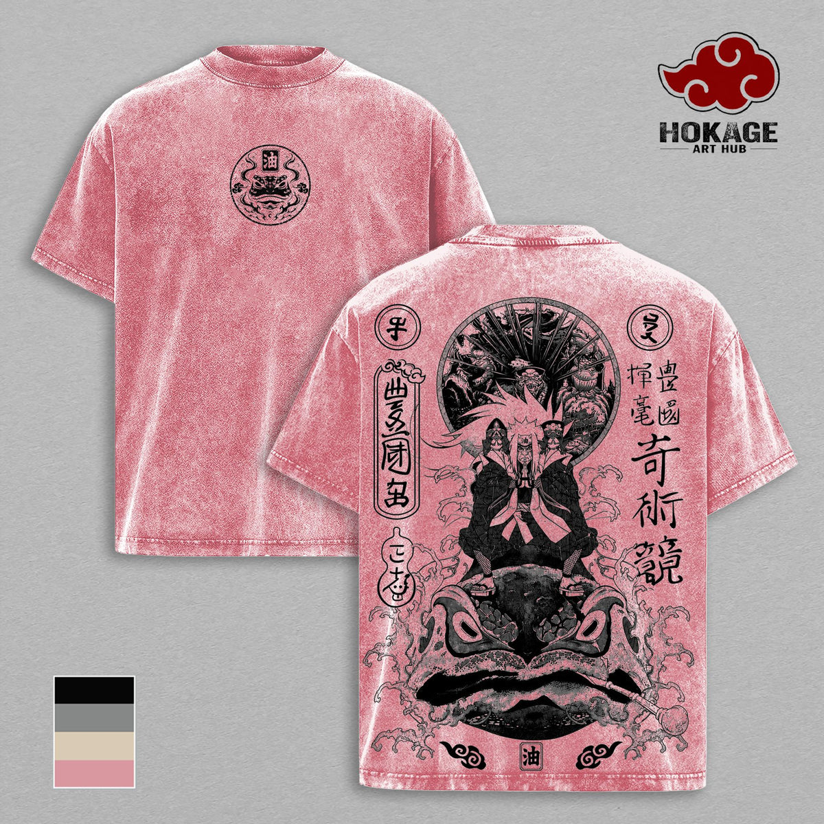 Jiraiya Naruto T-Shirt, Anime Graphic Tee, Vintage Washed Shirt, Oversized Streetwear T-Shirt, Japanese Manga Shirt, Heavyweight Cotton Tee, Graphic Tees Men, Unisex Anime Merch, Gift for Naruto Fans