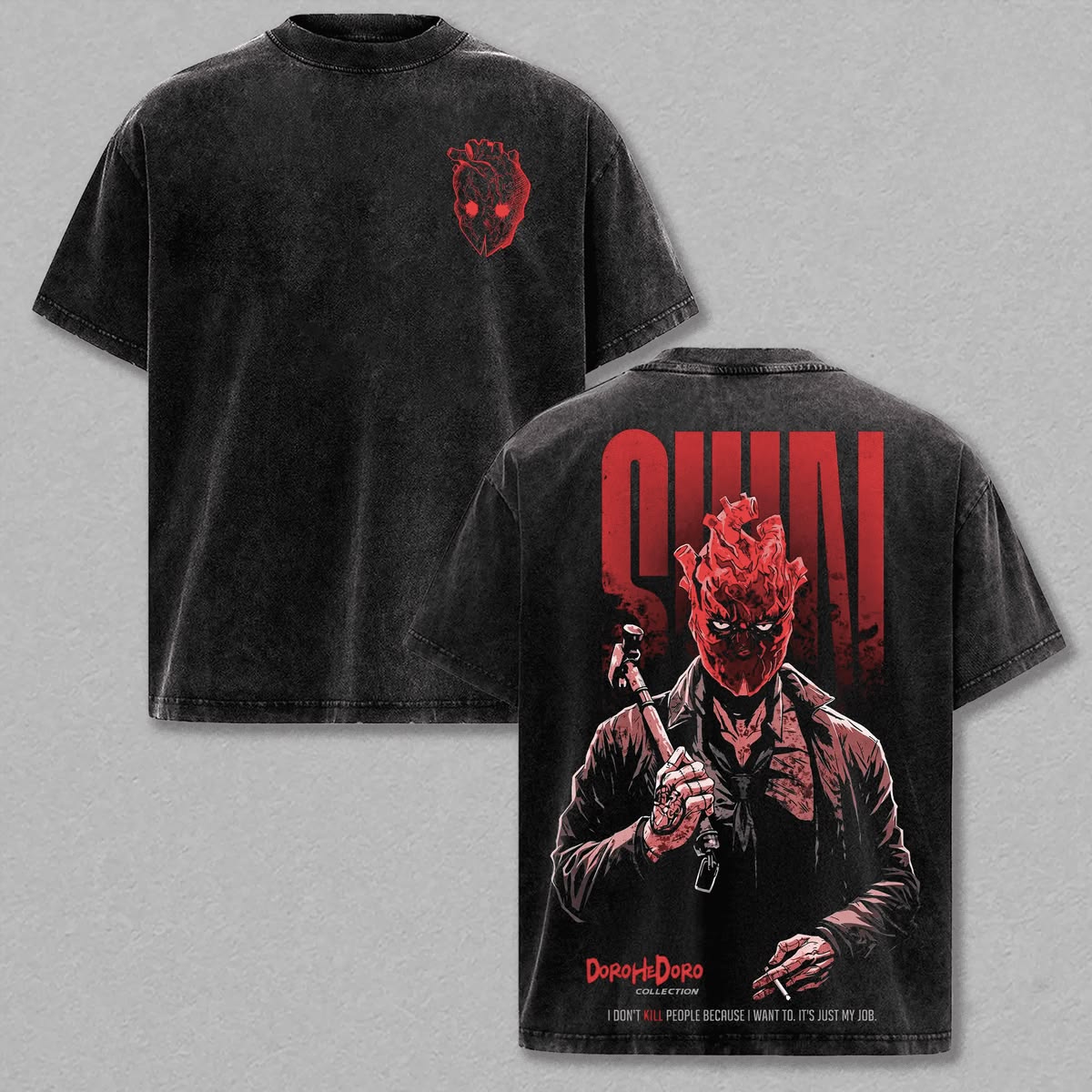 T-shirt Anime Dorohedoro Manga Vintage Lavé Y2K