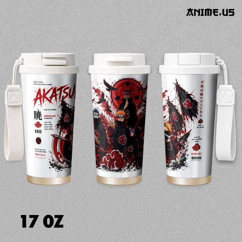 Insulated Tumbler Akatsuki Crimson Cloud Organization Anime Stainless Steel 17oz 24oz 30oz Double Wall Vacuum Travel Mug Hot Cold Drink Cup Anime Gift for Fans
