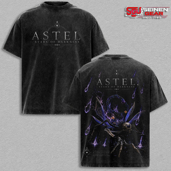 Astel Elden Ring Vintage Washed Oversized Graphic T-Shirt, Shadow of the Erdtree Dark Fantasy Gaming Tee, Soulslike Streetwear Heavy Cotton Unisex Shirt Gift for RPG Fans
