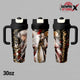 Sesshomaru Great Demon Lord - Inuyasha Anime - Moonlit White Fur Samurai Sword Floral Embossed Raised Art - 17oz 24oz 30oz Insulated Tumbler, Stainless Steel Water Bottle, Straw Cup, Handle Travel Mug