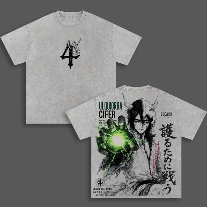 Ulquiorra Cifer BLEACH Manga T-shirt Vintage Washed Oversized T Shirt