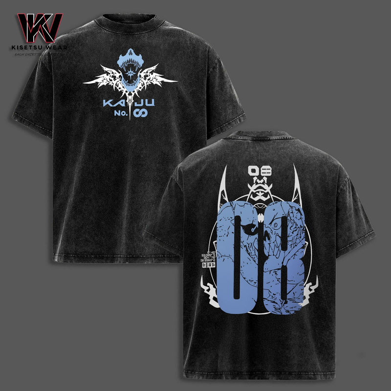 Kaiju No. 8 T-Shirt – Kafka Hibino Graphic Anime Tee Oversized Acid Washed Soft Cotton Men Shirts Anime Streetwear Casual Menswear Anime Clothing Gift for Anime Fans Manga Merch