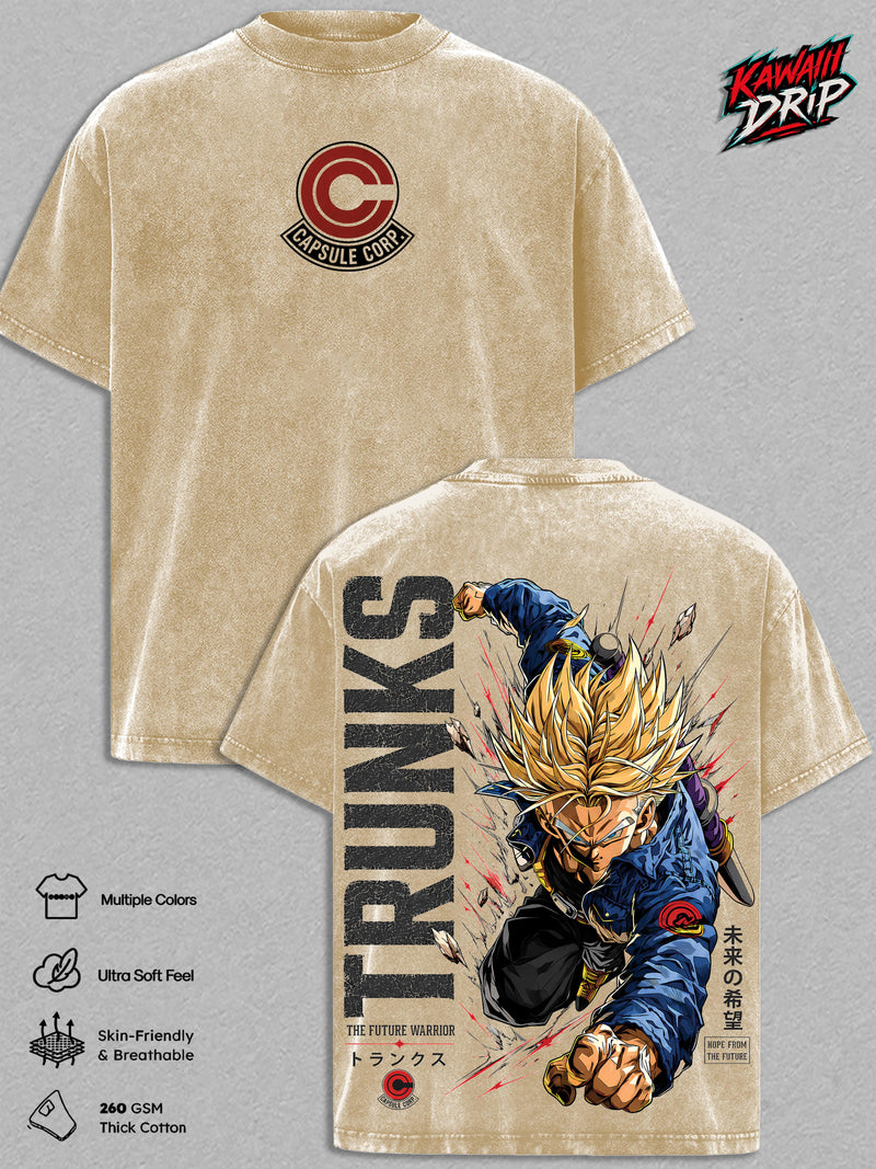 Future Trunkssss DBZ Vintage Washed T-Shirt - DBZ Graphic Tee Oversized Streetwear Tops Cotton Tshirt Classic Menswear Clothes Apparel Gift for DBZ Fans Men & Women
