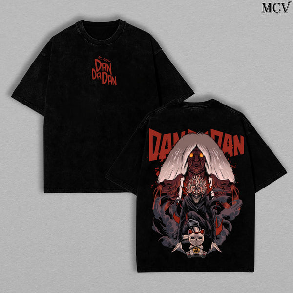 Okarun x Turbo Granny T-Shirt – Dandadan Washed Oversized Vintage Anime Tee | Unisex Heavy Cotton Streetwear for Manga Fans