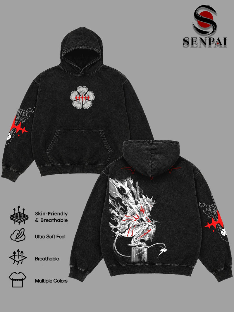 Asta T-Shirt & Hoodie Washed, Black Clover Anime Oversized Graphic Tee, Heavyweight Cotton Unisex Shirt, Dark Fantasy Manga Streetwear, Gift For Men Women