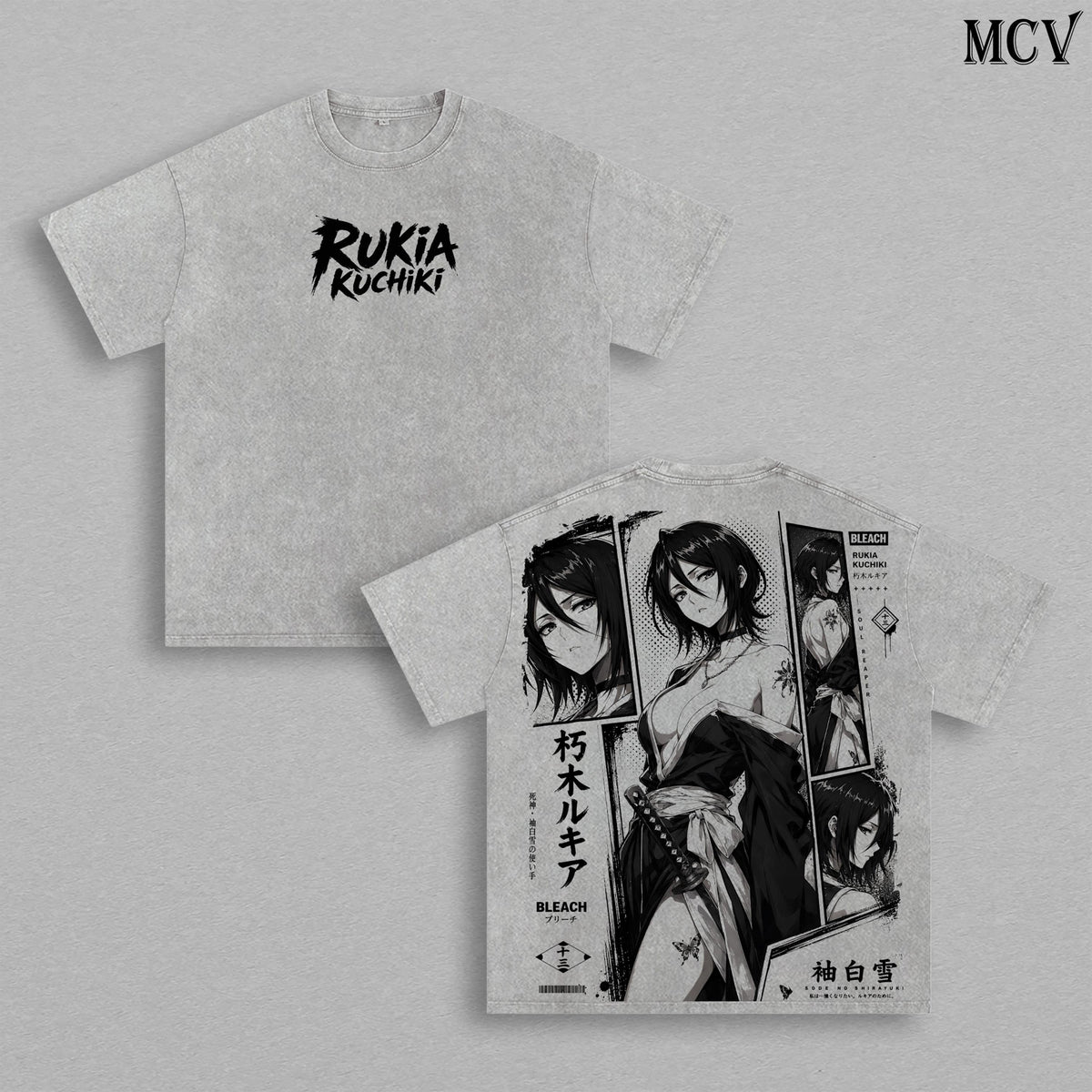 Rukia Kuchiki Bleach Tee – Rukia Kuchiki Vintage Washed T-Shirt | Thousand-Year Blood War | Soul Reaper Anime Manga Graphic Tee | Heavy Cotton Unisex Oversized Streetwear Top