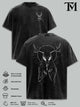 The Lich Adventure Time Vintage Washed Oversized T-Shirt, Double Printed Dark Fantasy Graphic Tee, Heavyweight Cotton Cartoon Streetwear
