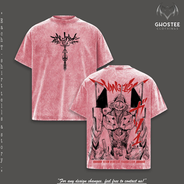 EVA Unit 01 & Shinji Oversized Vintage T-Shirt – Neon Genesis Evangelion Anime Graphic Tee, Retro Mecha Streetwear, Shinji T-shirt, Heavyweight Cotton Fall Outfits Top, Gift for Anime & Manga Fans