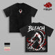 Ichigo Kurosaki Bleach T-Shirt, Bankai Soul Reaper Anime Graphic Tee, Blood Chains Vintage Washed Shirt, Oversized Back Print Anime Streetwear