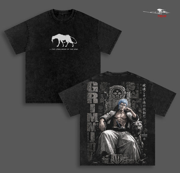 Espada Beach V1 Anime Double Printed Vintage Washed Tee Unisex Oversize Heavyweight Cotton T-shirt for Anime Fans and Lovers