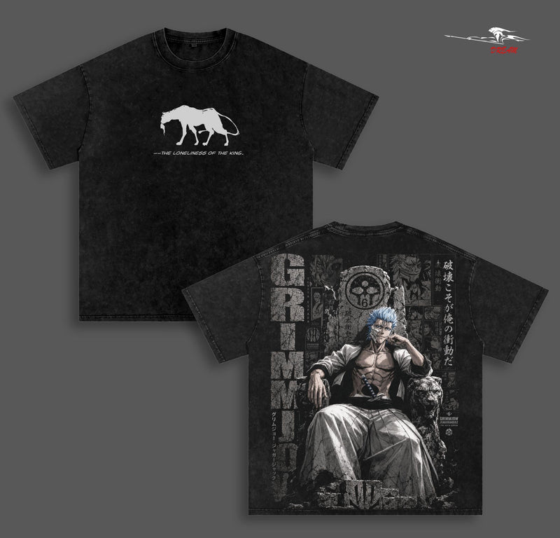 Espada Beach V1 Anime Double Printed Vintage Washed Tee Unisex Oversize Heavyweight Cotton T-shirt for Anime Fans and Lovers