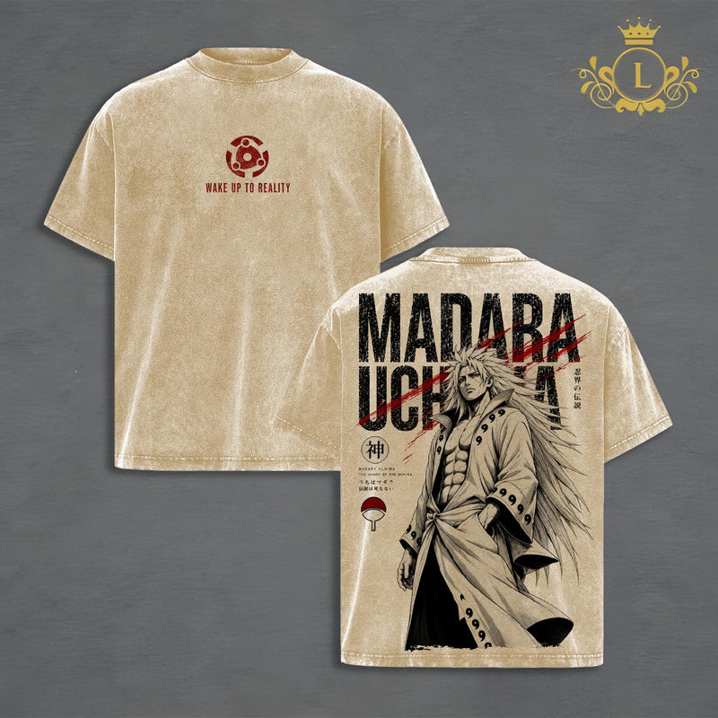 Madara Uchiha Anime Graphic T-Shirt Hoodie, Legendary Uchiha Clan Vintage Washed Tee, Sharingan Streetwear, Japanese Manga Oversized Shirt, Premium Cotton Apparel, Harajuku Fashion, Unisex Anime Gift