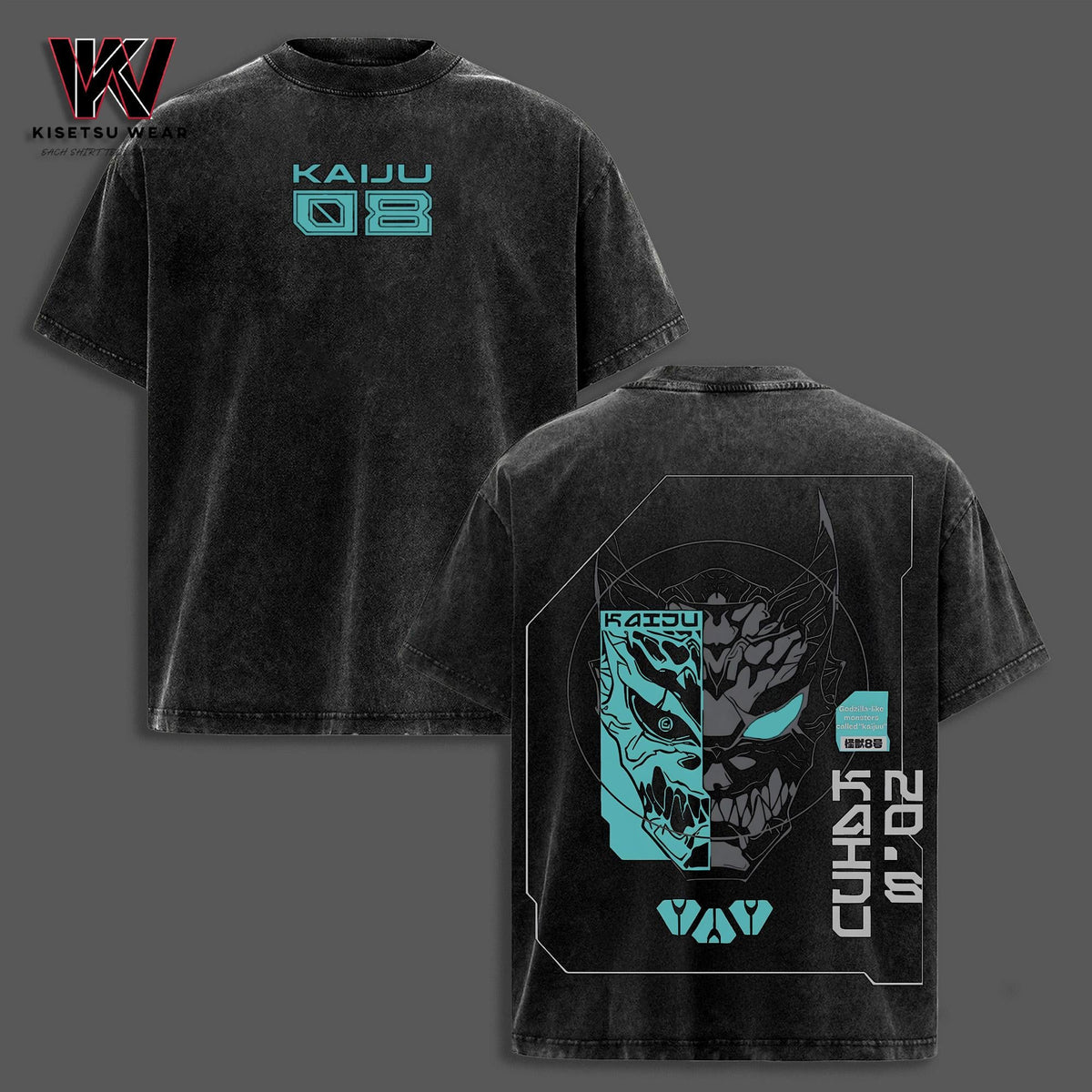 Kaiju No. 8 T-Shirt Kafka Hibino Kaiju Form Anime Graphic Tee Oversized Acid Washed Soft Cotton Shirt Anime Streetwear Casual Menswear Unisex Summer Clothing Gift for Anime Fans