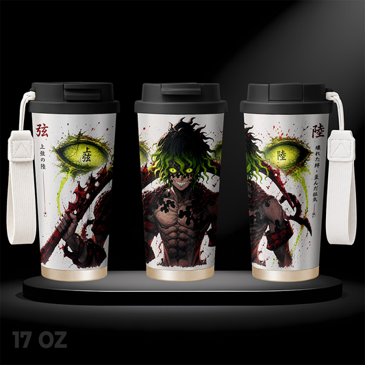 Gyutaro Demon Slayer Insulated Tumbler Upper Moon Six Demon Anime Stainless Steel 17oz 24oz 30oz Travel Mug Double Wall Vacuum Hot Cold Coffee Cup Reusable Drinkware Gift for Anime Fans