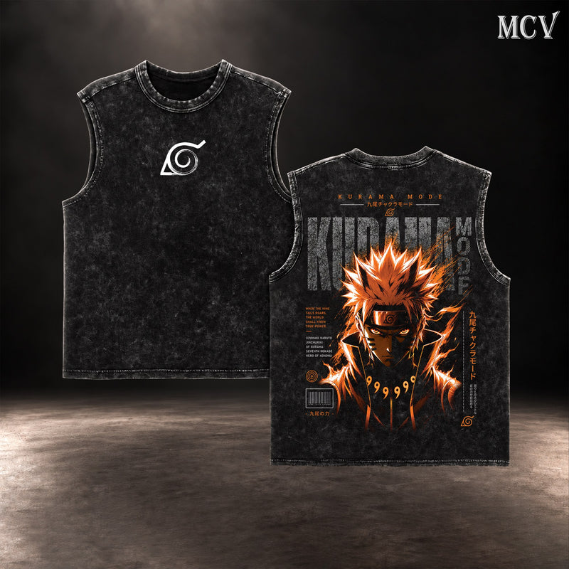 Naruto Kurama Mode Nine Tails Tanktop - Black
