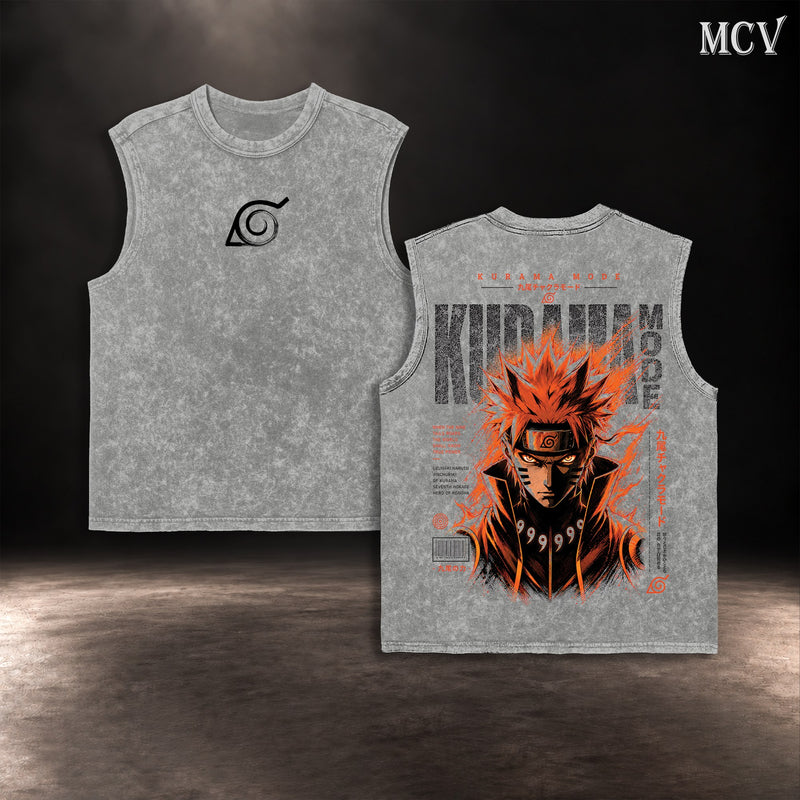 Naruto Kurama Mode Nine Tails Tanktop - Gray