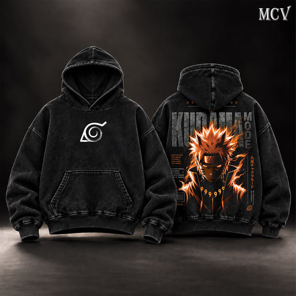 Naruto Kurama Mode Nine Tails Hoodie - Black