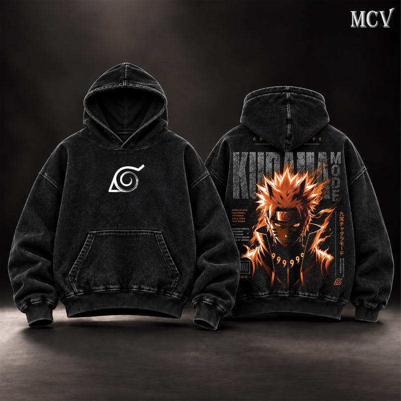 Naruto Kurama Mode Nine Tails Hoodie - Black