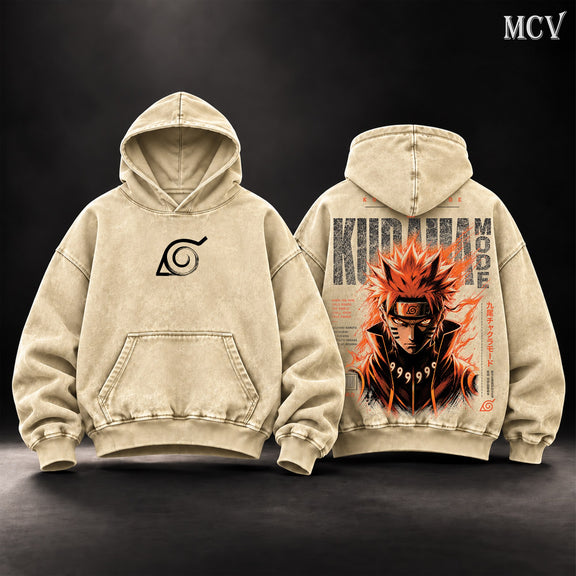 Naruto Kurama Mode Nine Tails Hoodie - Apricot