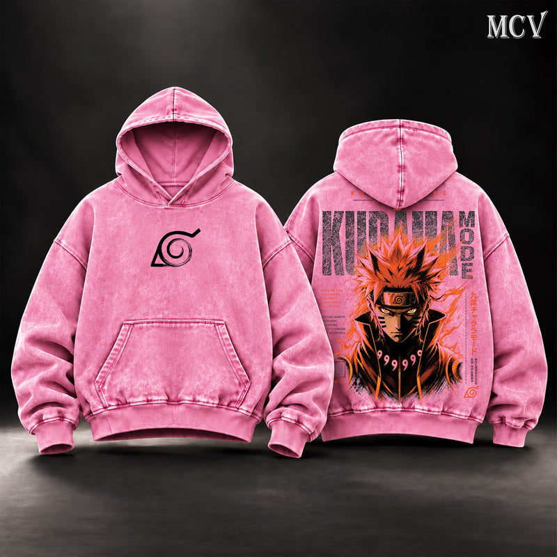 Naruto Kurama Mode Nine Tails Hoodie - Pink