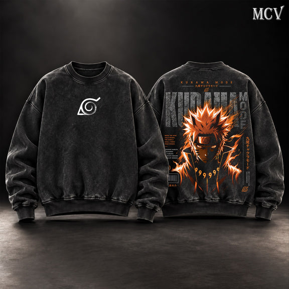 Naruto Kurama Mode Nine Tails Sweatshirt - Black