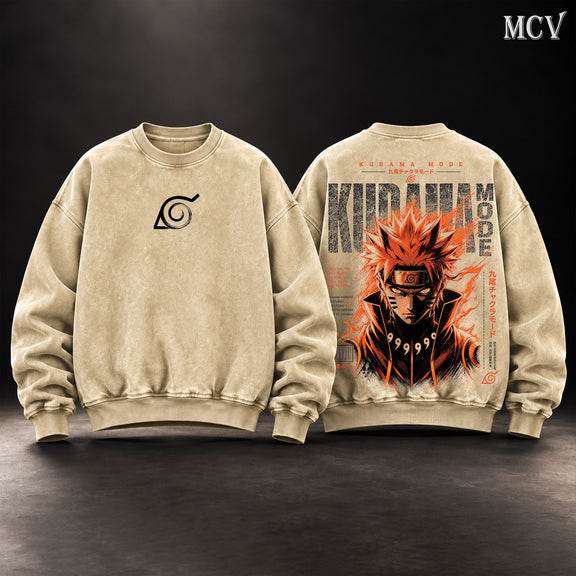 Naruto Kurama Mode Nine Tails Sweatshirt - Apricot