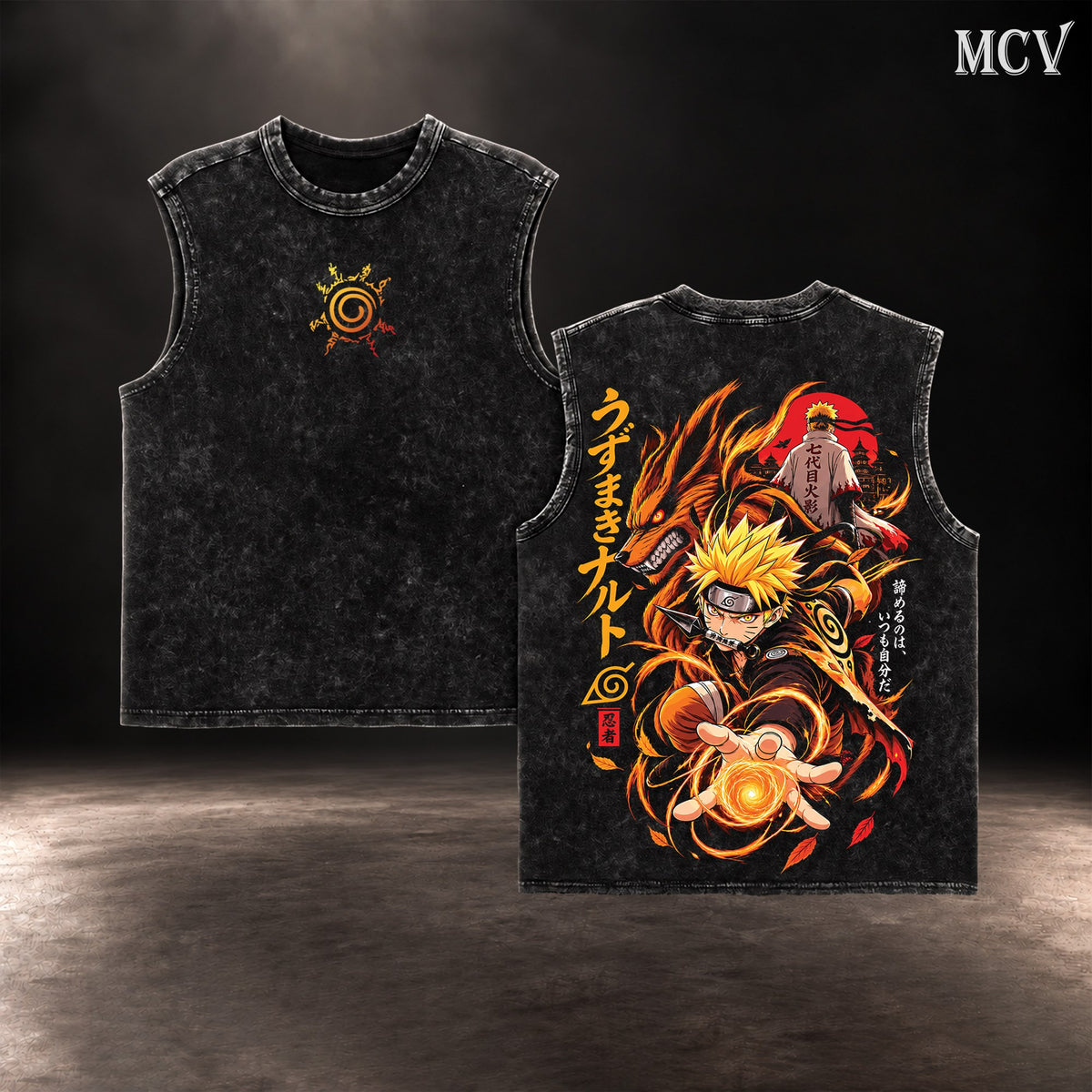 Naruto Uzumaki Kurama Rasengan Tanktop - Black