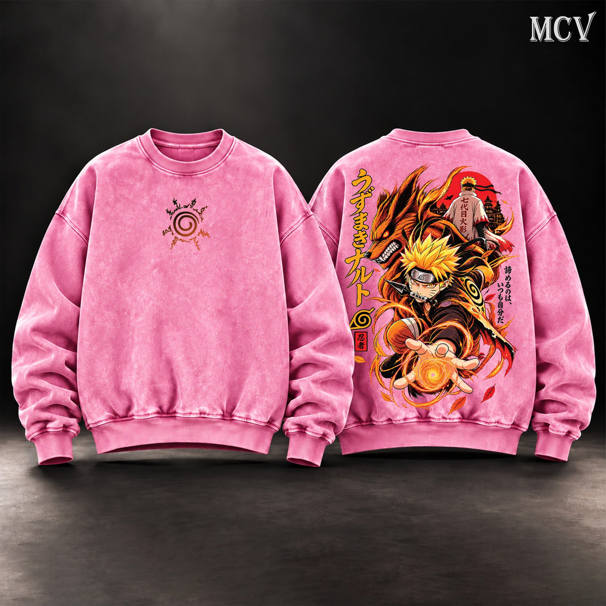 Naruto Uzumaki Kurama Rasengan Sweatshirt - Pink