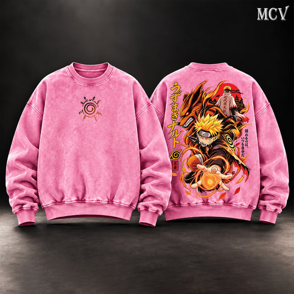 Naruto Uzumaki Kurama Rasengan Sweatshirt - Pink