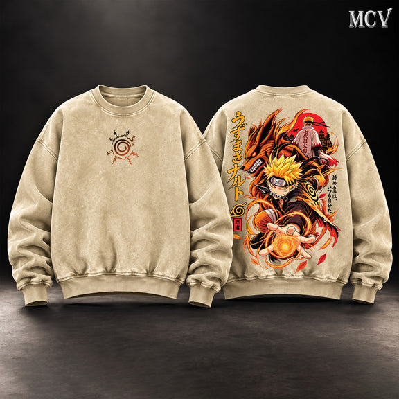Naruto Uzumaki Kurama Rasengan Sweatshirt - Apricot